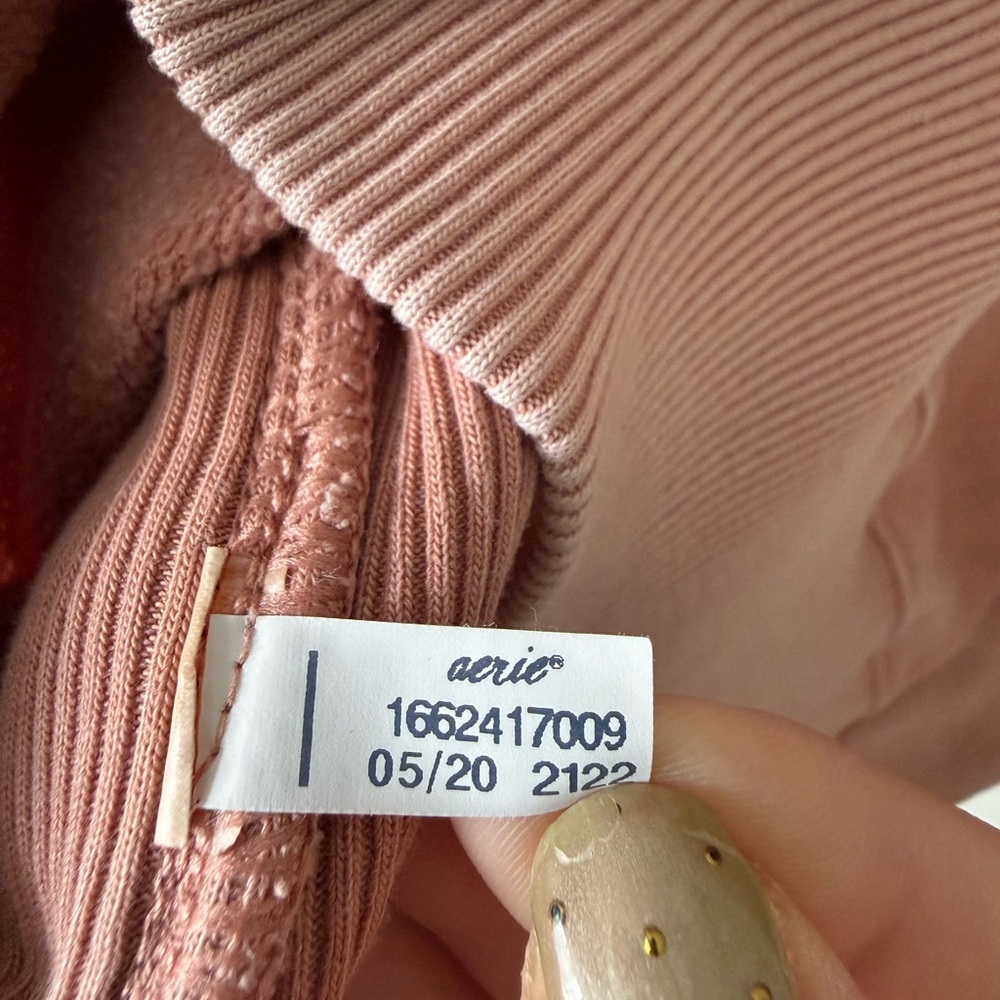 Aerie Women’s Crewneck Sweatshirt Pink Oversized Crewneck Side Slits Size L - Picture 7 of 7